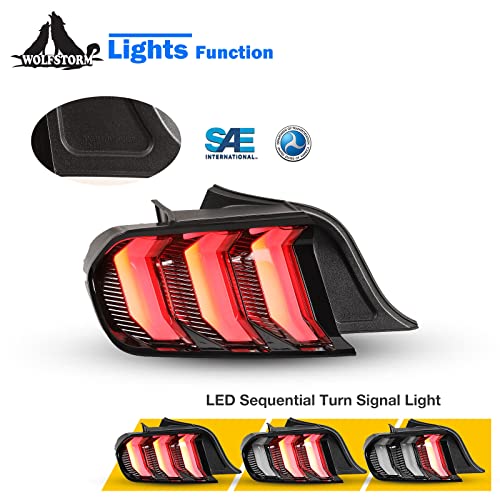 LED Tail Light for Ford Mustang Black Housing Clear Lens D2745