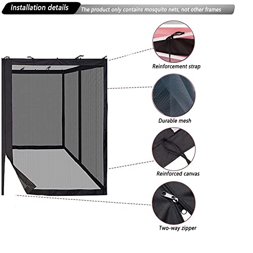 10x10 Black Mosquito Netting with Double Door Y934