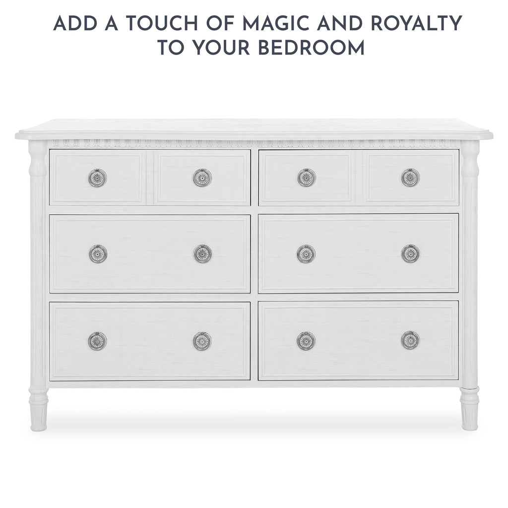 White 6 Drawer Double Dresser Q38163
