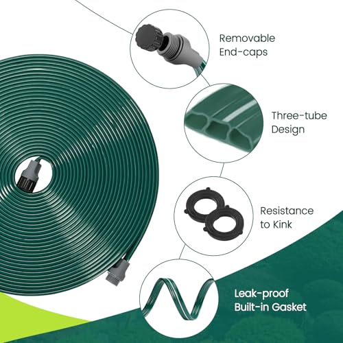 50ft 2 Pack Soaker Sprinkler Hose with Stakes J595978