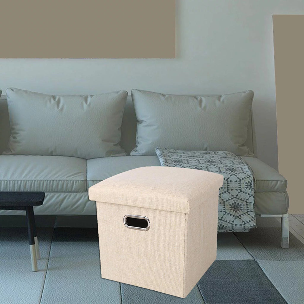 Beige Storage Ottoman Bench Z5059