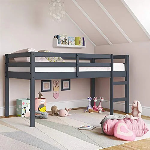Gray Wood Twin Loft Bed S4361