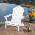 White Reclining Wood Adirondack Chair with Footrest A4313