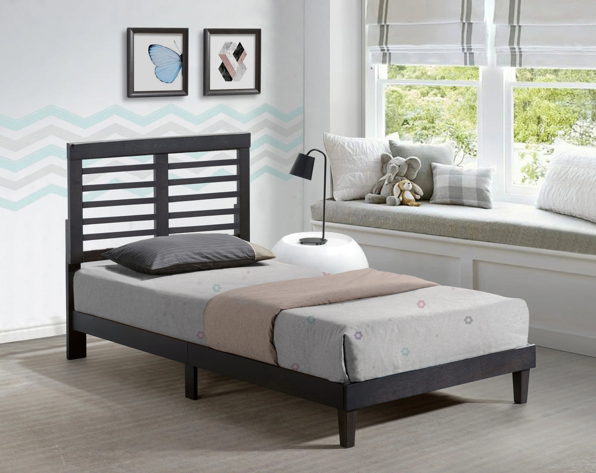 Cappuccino Twin XL Wooden Platform Bed A53033