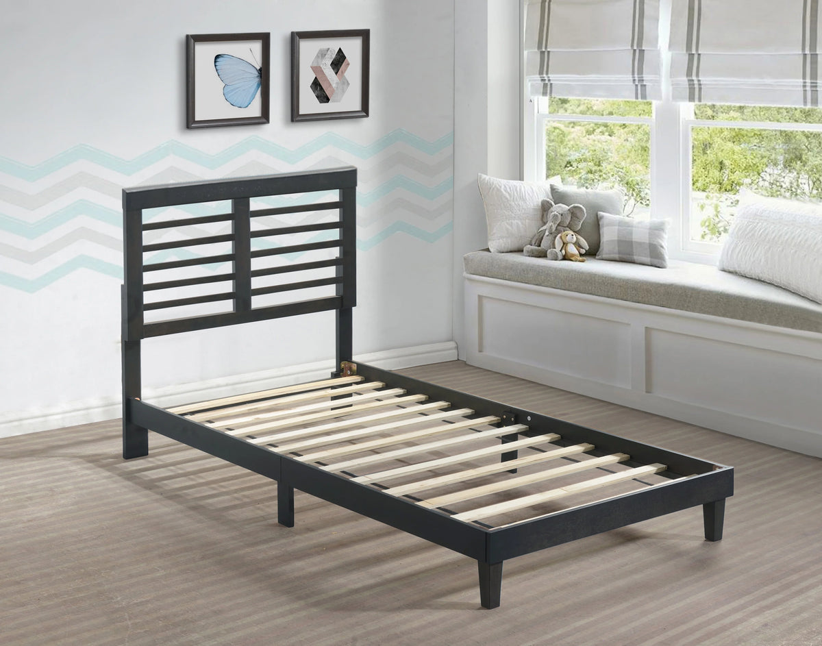 Cappuccino Twin XL Wooden Platform Bed A53033