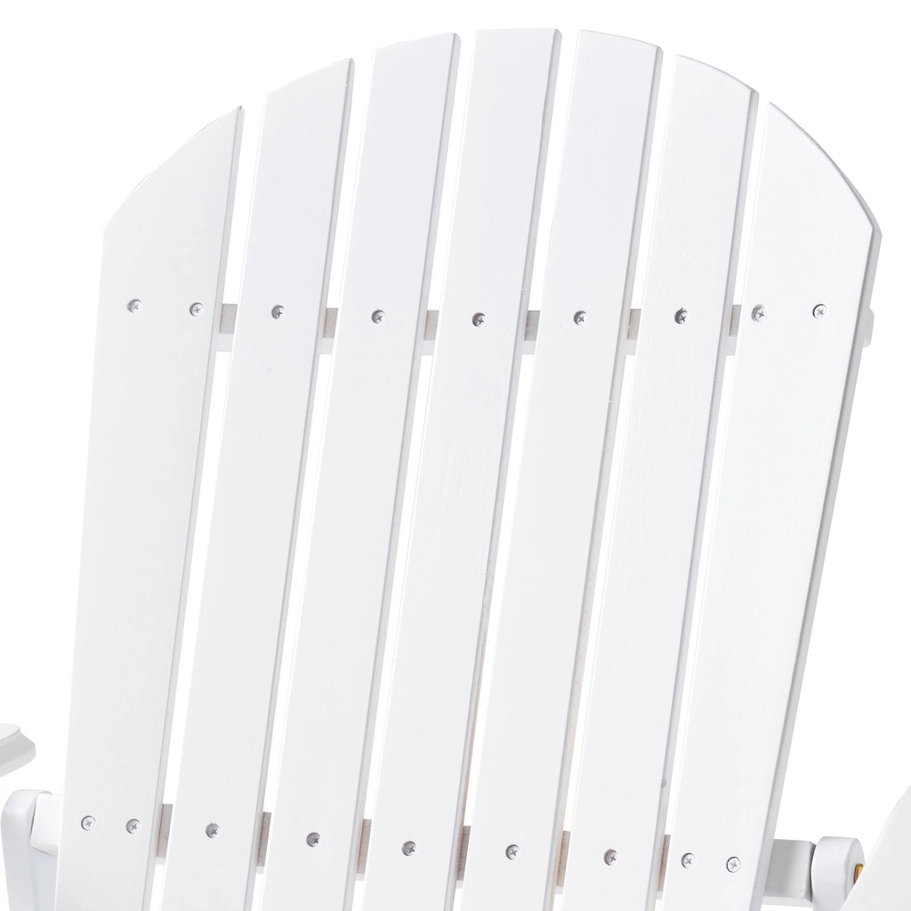 White Reclining Wood Adirondack Chair with Footrest A4313