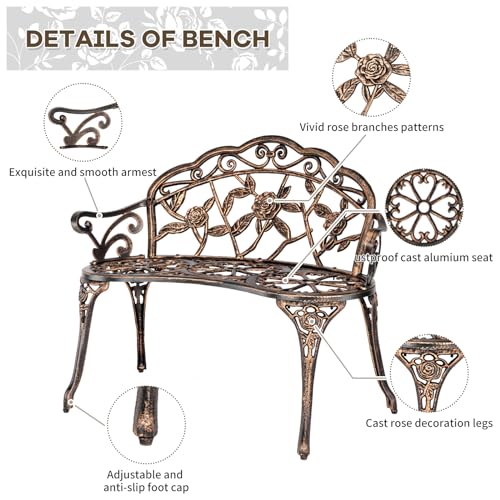 Cast Aluminum Outdoor Bench H374