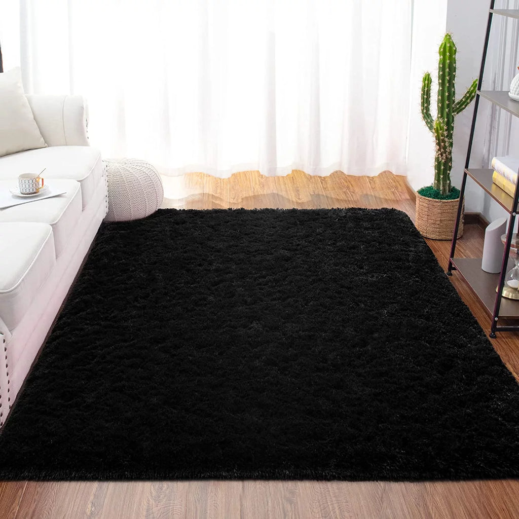 Black Shaggy Area Rug 5.1'x8' Y97137
