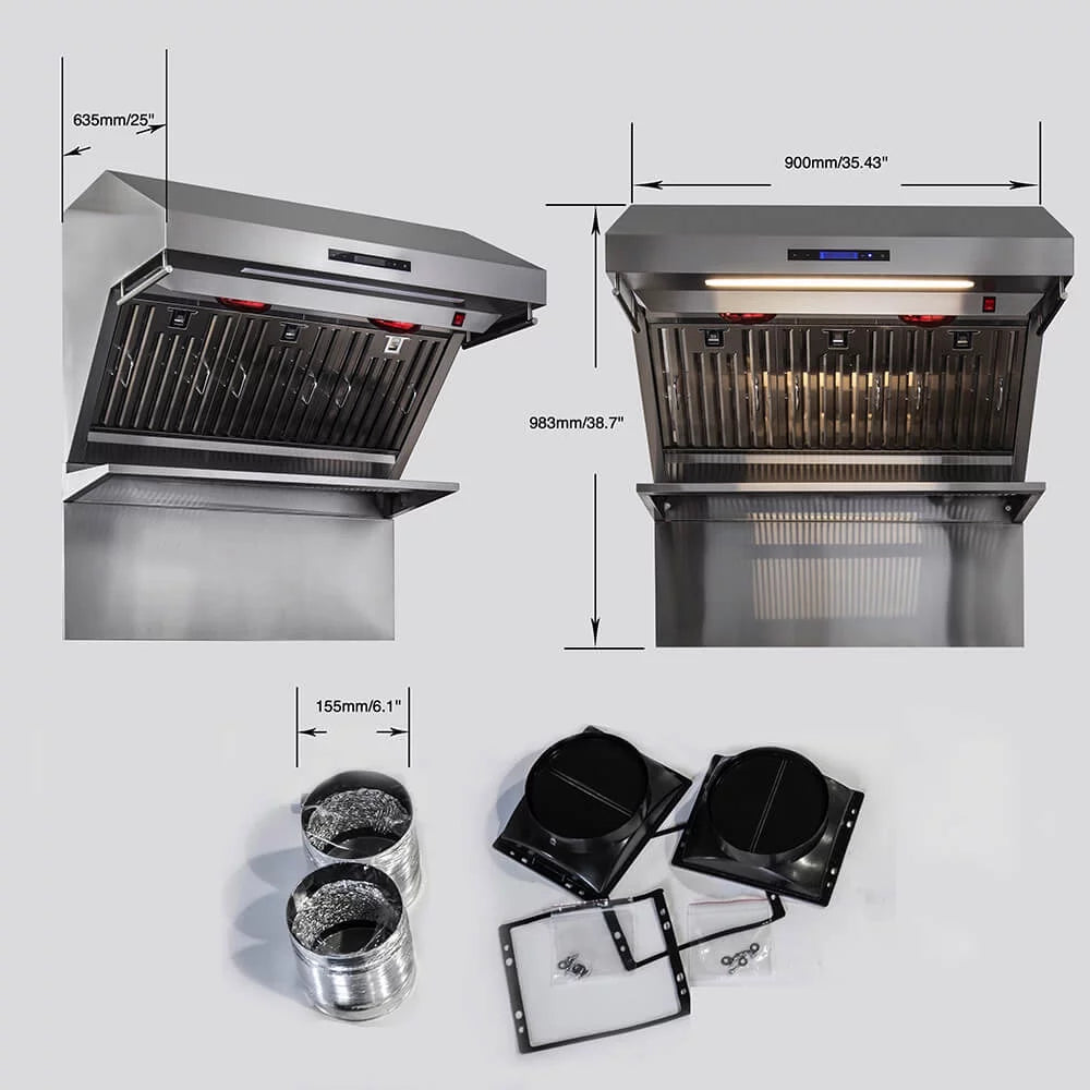 36 inch Stainless Wall Mount Range Hood V744
