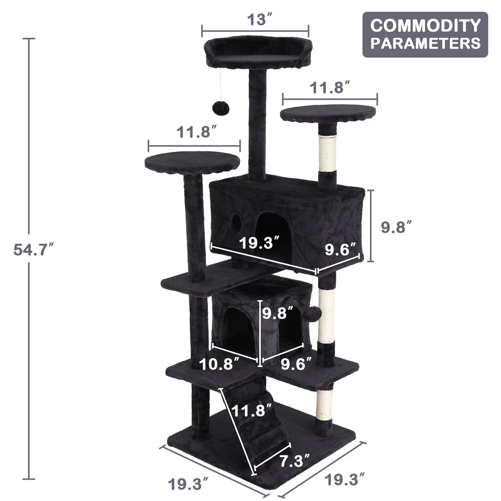 54in Dark Gray Cat Tree Tower S866734