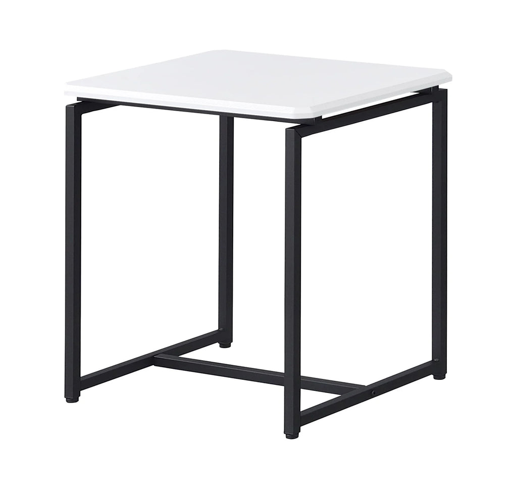 White 3 Piece Carbon Fiber Coffee Table and End Table Set V215