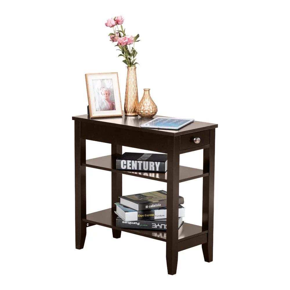 Chair Side End Table with 2 Layers and Shelf F84646