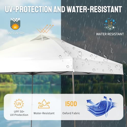 11x11 Pop Up Canopy Tent with Wheeled Bag, White G873182