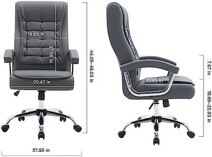 Gray Adjustable Leather Executive Office Chair E478570
