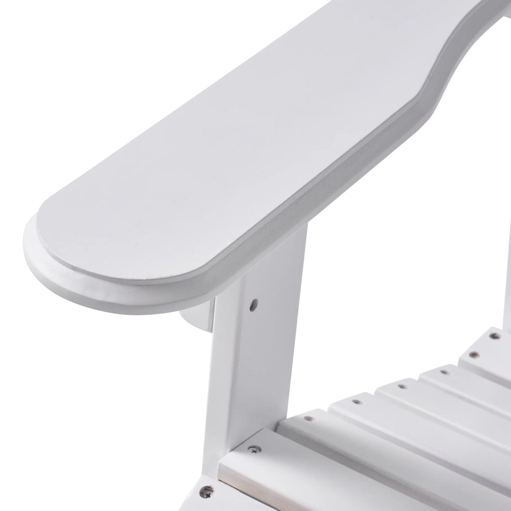 White Reclining Wood Adirondack Chair with Footrest A4313
