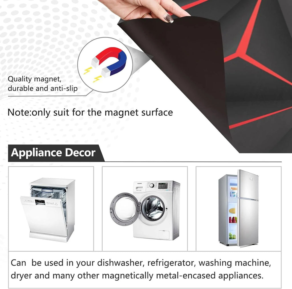 Black Geometric Dishwasher Magnet Sticker G989