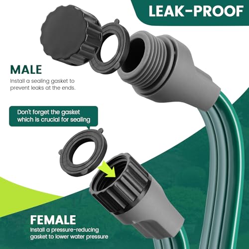 50ft 2 Pack Soaker Sprinkler Hose with Stakes J595978