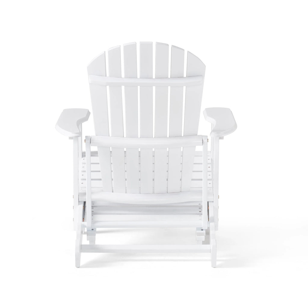 White Reclining Wood Adirondack Chair with Footrest A4313