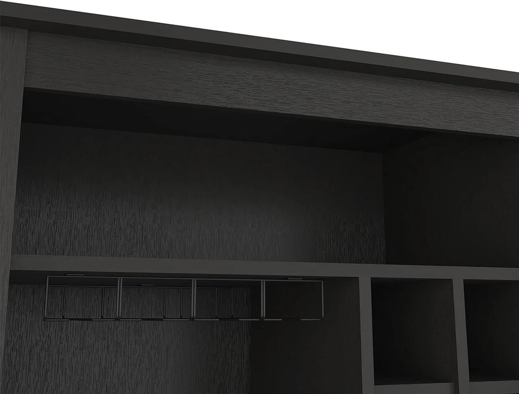Black 8-Cubby Bar Cabinet With Shelf X938299
