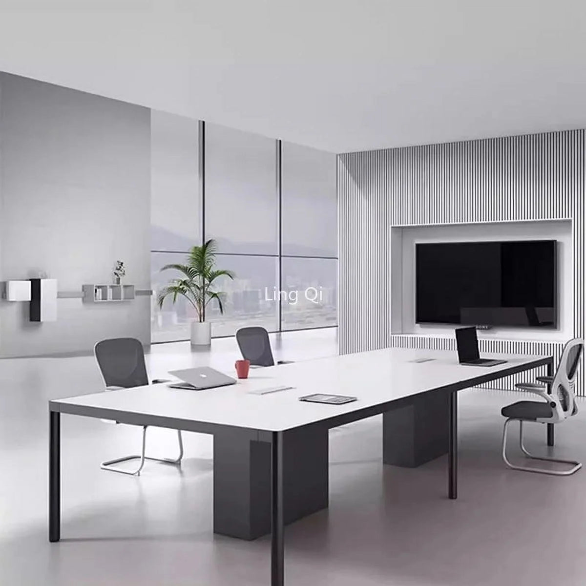White Modern Computer Desk O78452