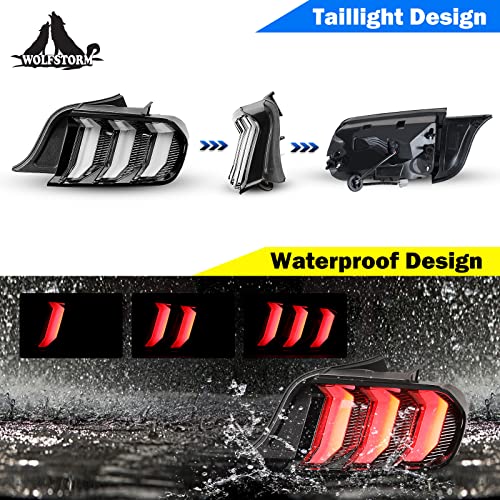 LED Tail Light for Ford Mustang Black Housing Clear Lens D2745