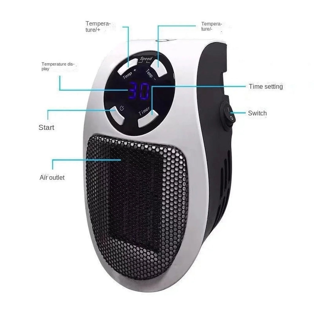 500W Mini Plug-in Wall Heater with Digital Timer T51110