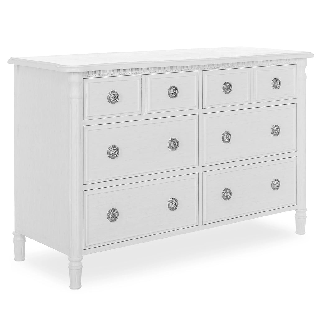 White 6 Drawer Double Dresser Q38163