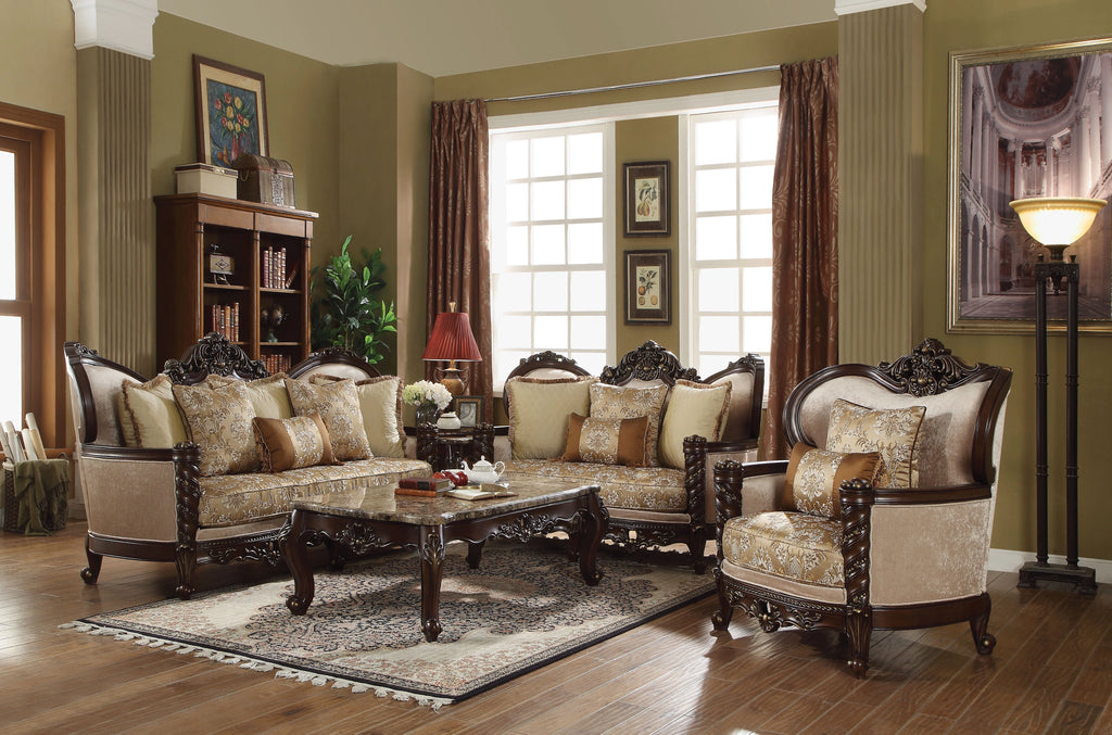 Marble & Dark Walnut Coffee Table Q193492