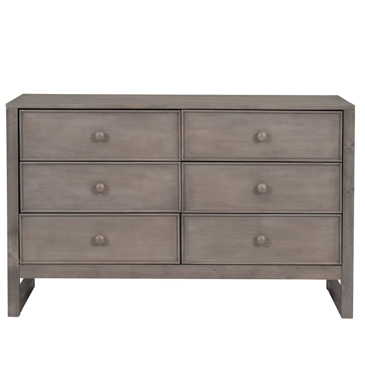 Antique Gray 6 Drawers Rustic Wooden Dresser N599