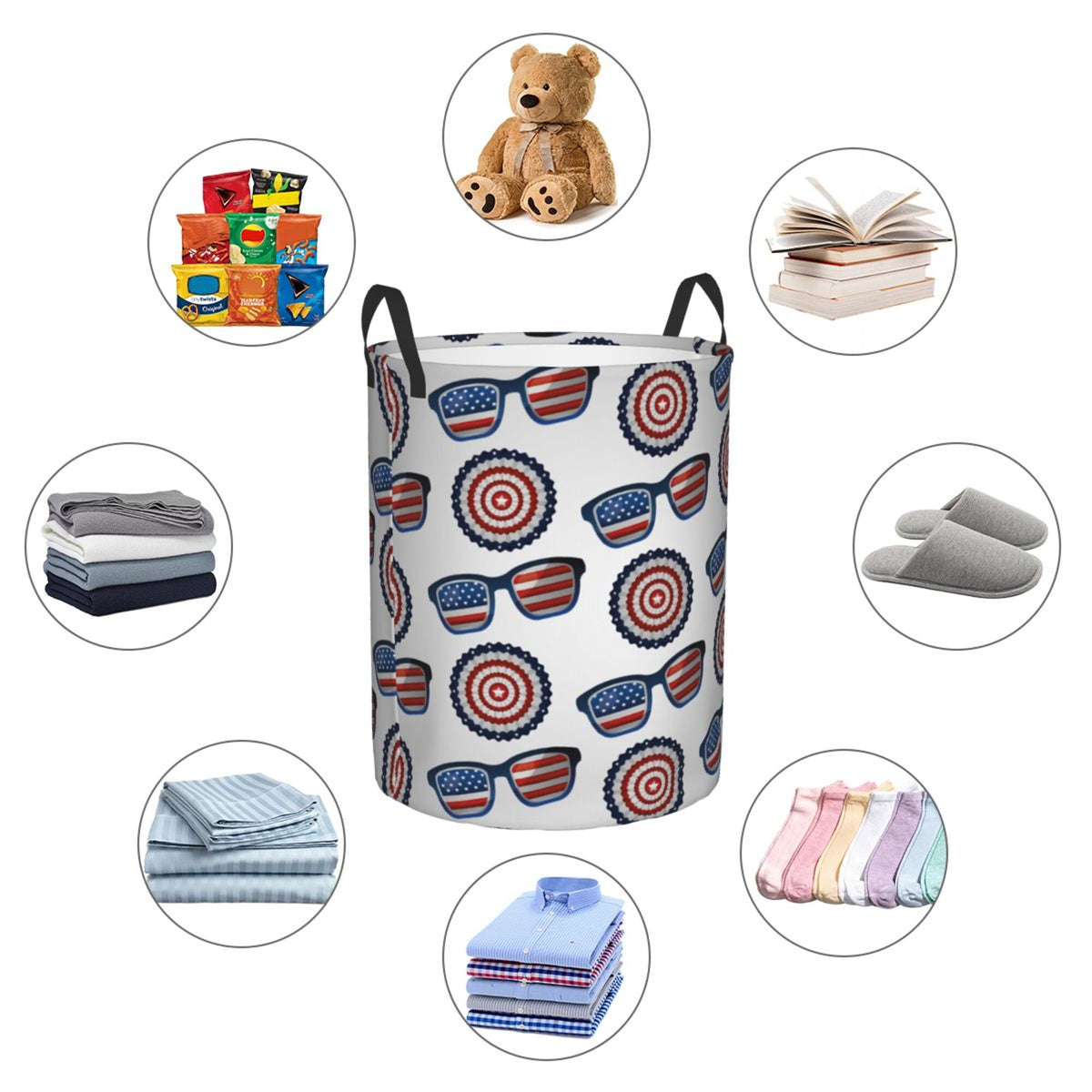 Waterproof Collapsible Laundry Basket with Handles B2060