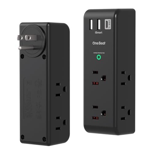 Surge Protector Outlet Extender with Rotating Plug, 6 AC Outlets and 3 USB Ports J145309