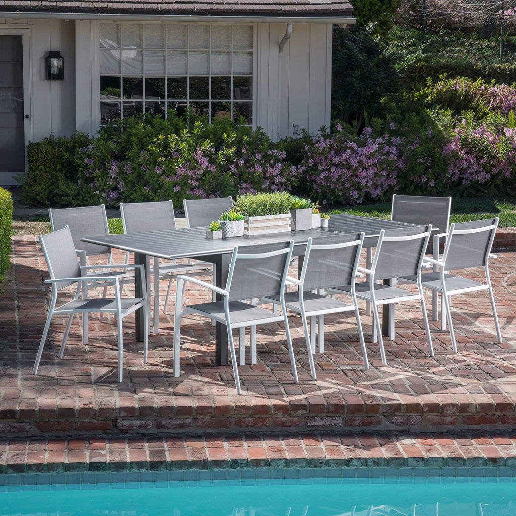 11-Piece Expandable Dining Set with 10 Sling Chairs and Table S35702