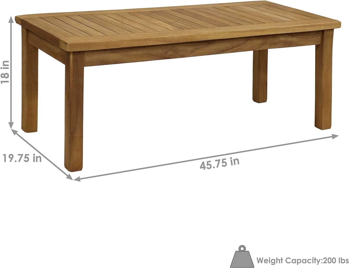 Teak Rectangular Outdoor Coffee Table V9580