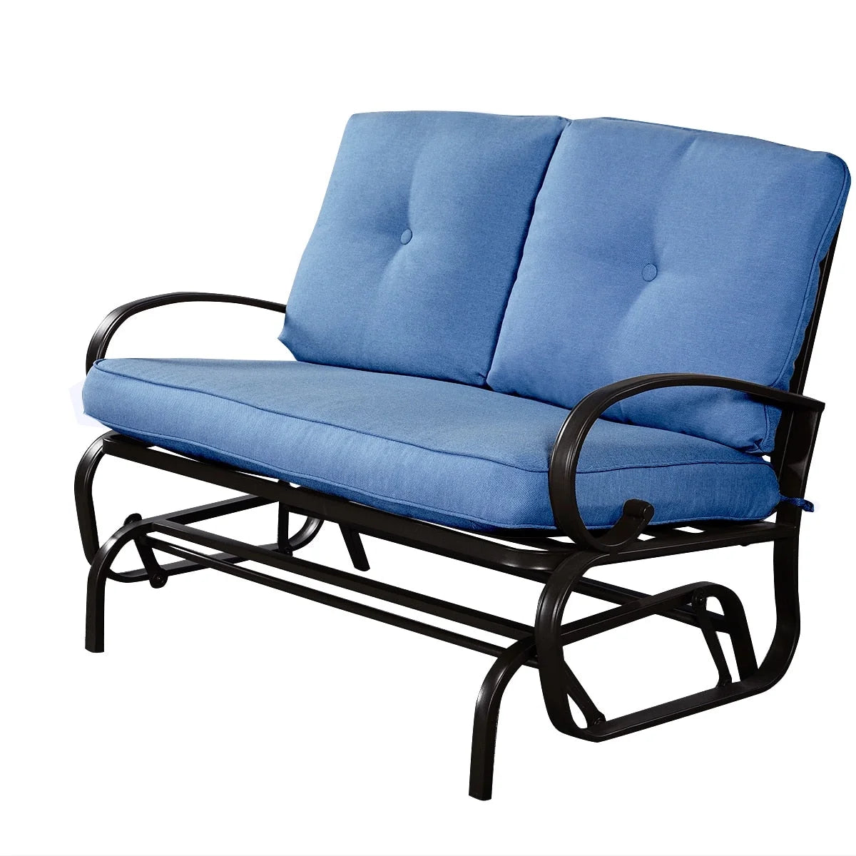 Blue Outdoor Patio Rocking Bench Loveseat G912229