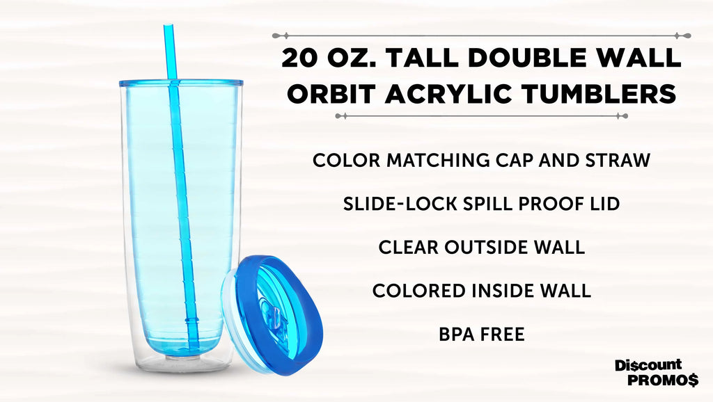 Acrylic Tumblers 20 oz Set of 10 Blue G121020