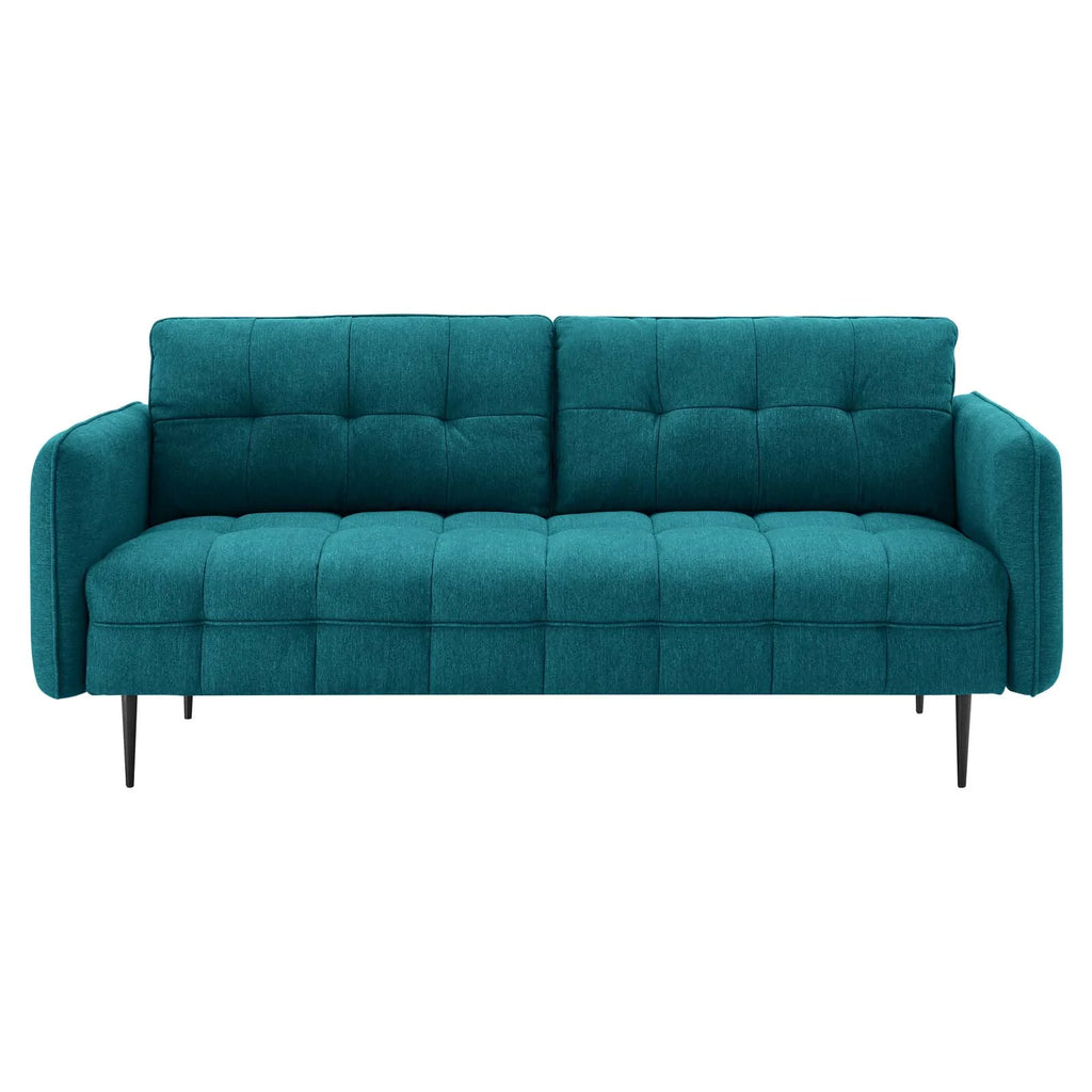 Teal Blue Tufted Fabric Sofa C82889