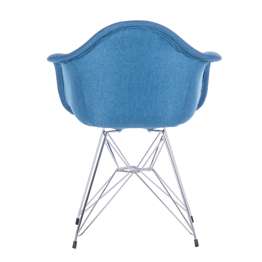 Blue Fabric Upholstered Dining Chairs Set of 2 with Arms Y124369