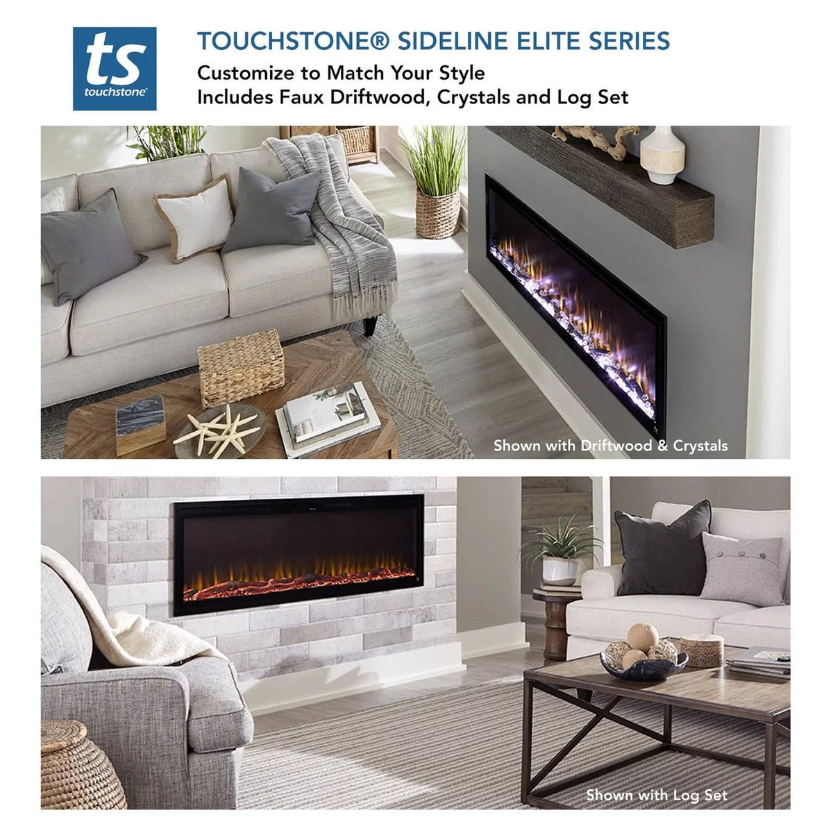84" WiFi-Enabled Recessed Electric Fireplace K91406