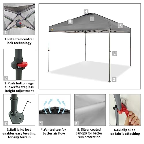 11x11 Pop Up Canopy Tent with Wheeled Bag, White G873182