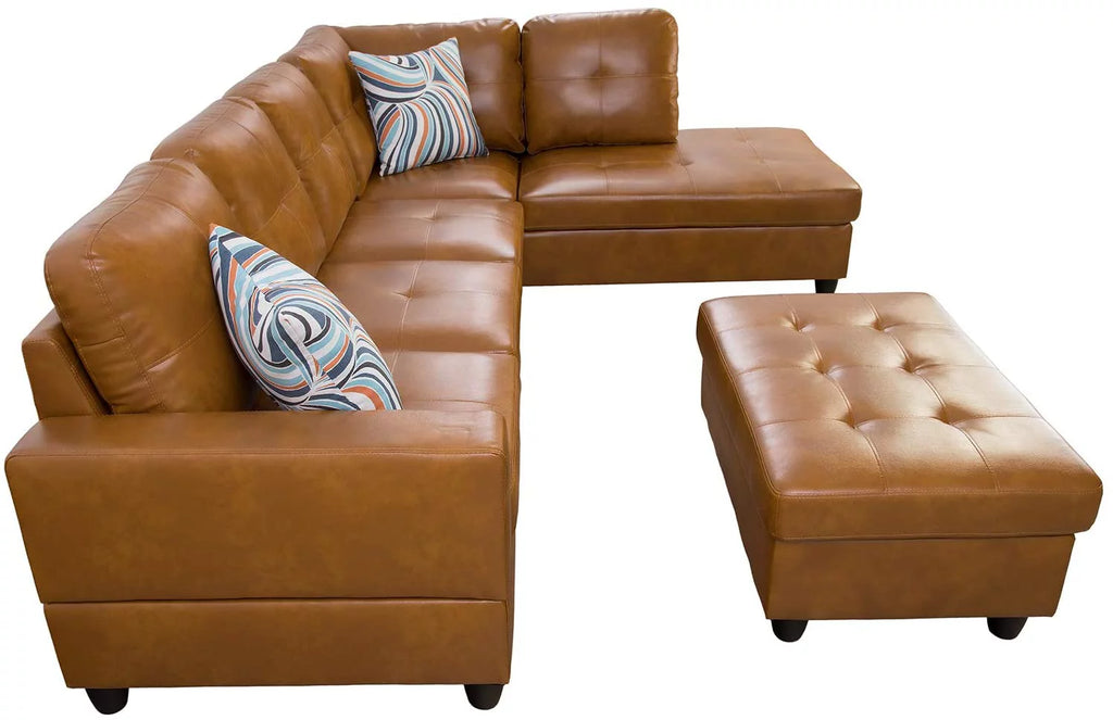 Leather L Shape Sectional Sofa Set R7909