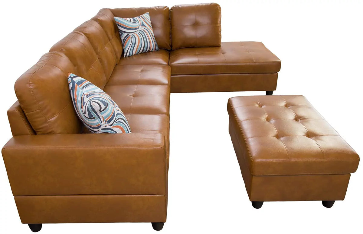 Leather L Shape Sectional Sofa Set R7909