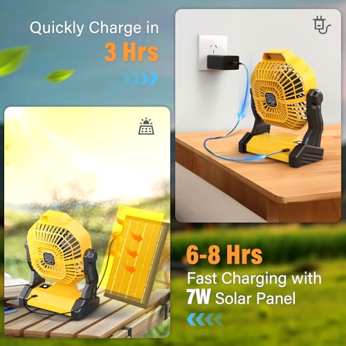 10400mAh Solar Fan with LED Lantern E5899
