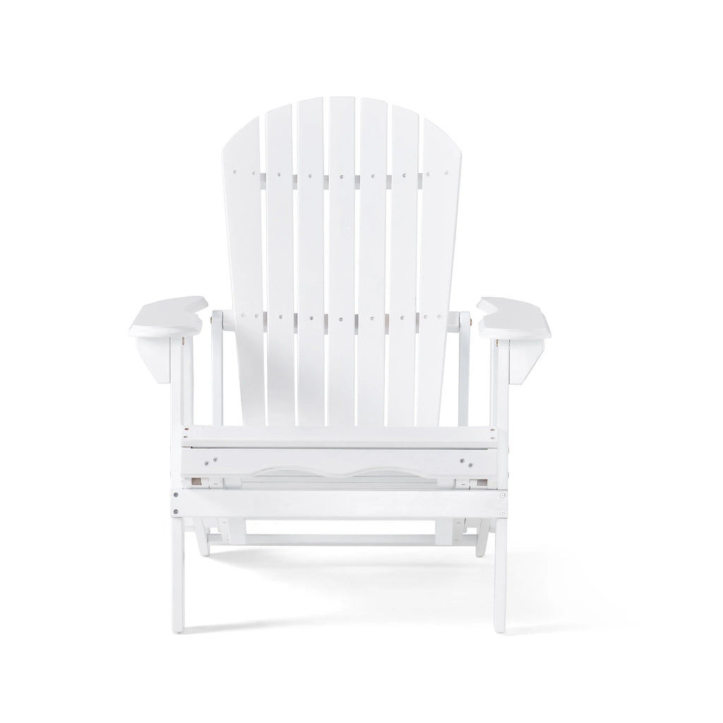 White Reclining Wood Adirondack Chair with Footrest A4313
