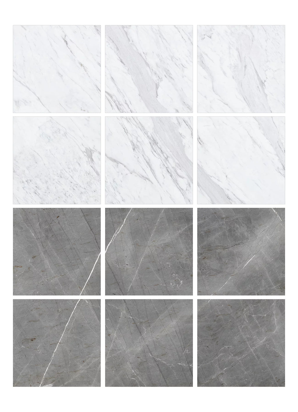 Grey & White Marble Peel & Stick Floor Tiles J10910