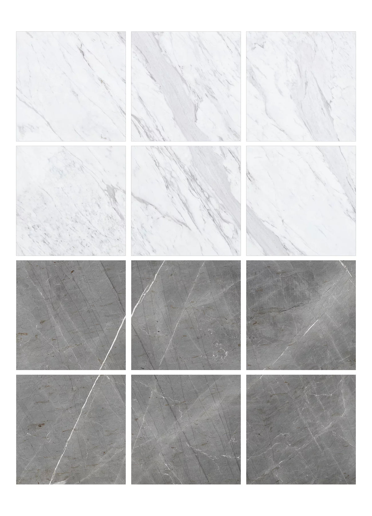 Grey & White Marble Peel & Stick Floor Tiles J10910