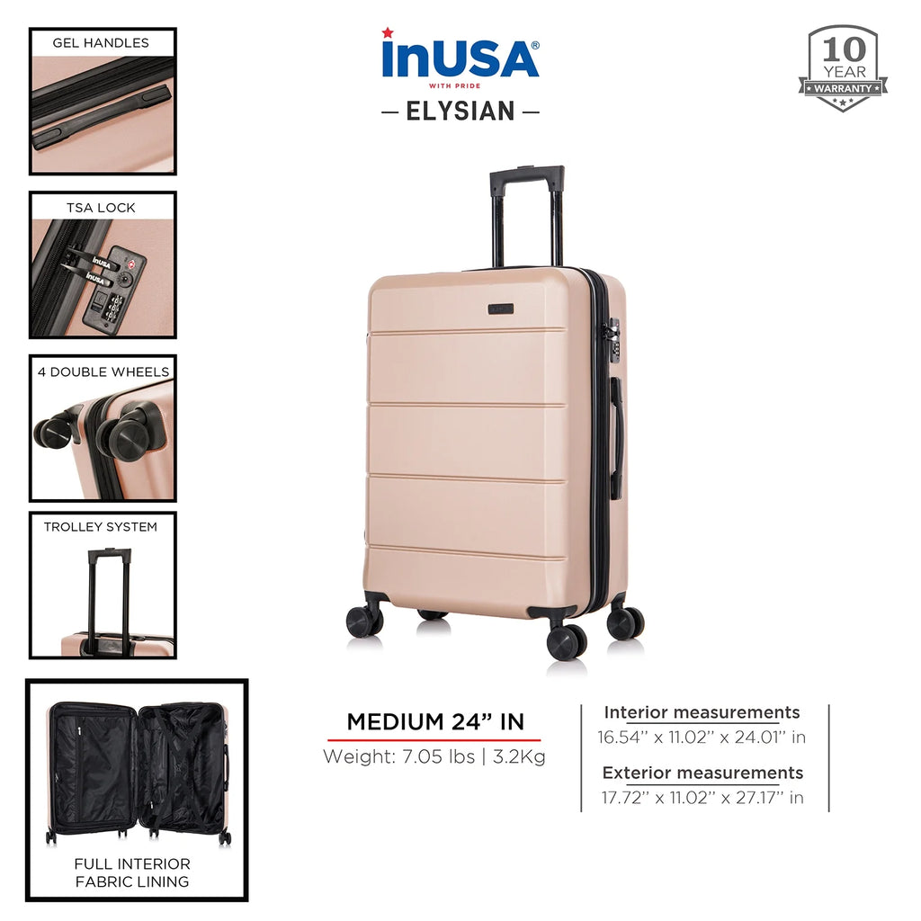 24" Hardside Lightweight Luggage with Spinner Wheels D495