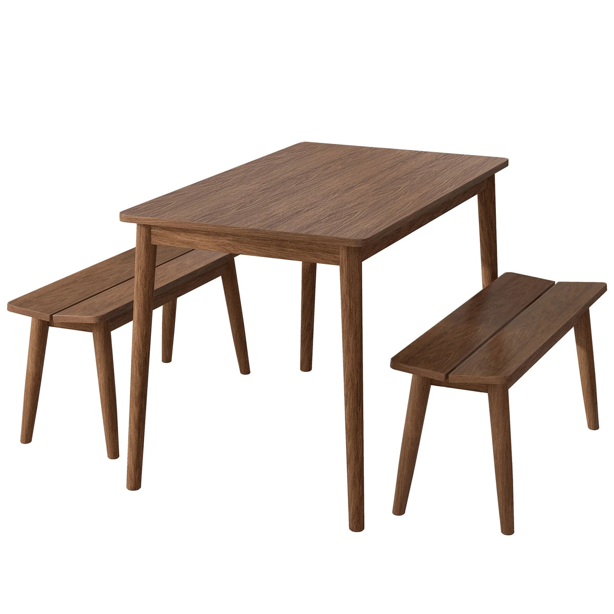 Wooden Dining Table Set with 2 Benches X552984
