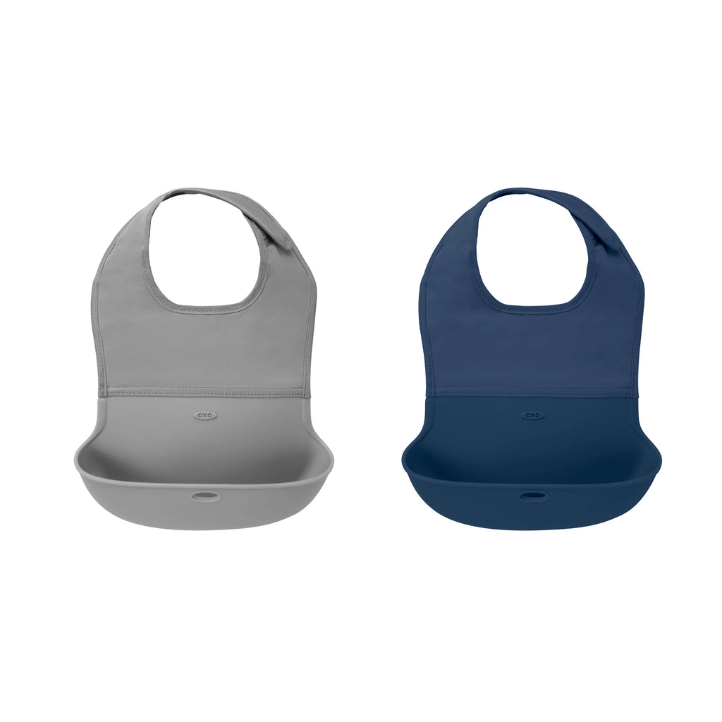Roll-Up Bib 2 Pack Navy Gray G7115