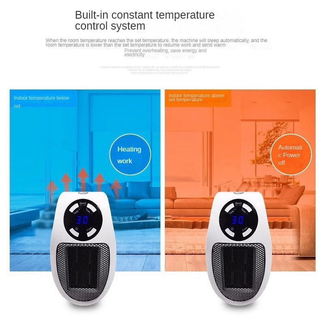 500W Mini Plug-in Wall Heater with Digital Timer T51110