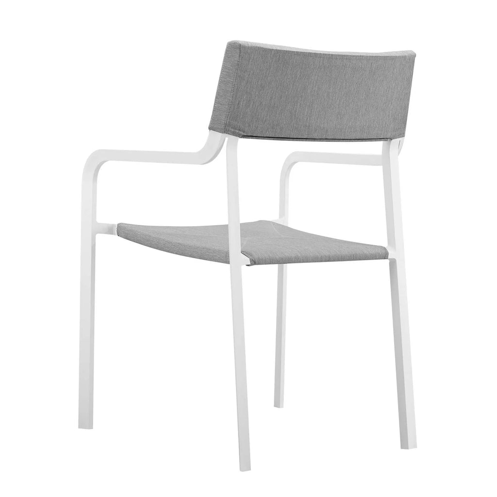 White Grey Aluminum Set of 2 Lounge Chair N141320